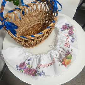 Спідничка на кошик фіолетові квіти